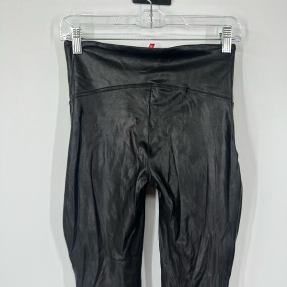 Spanx Quilted Faux Leather Leggings in Very Black - Picture 8 of 10